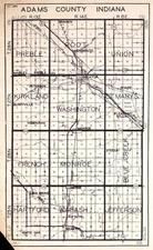 Adams County, Preble, Root, Union, Kirkland, Washington, Marys, French, Monroe, Indiana State Atlas 1950c